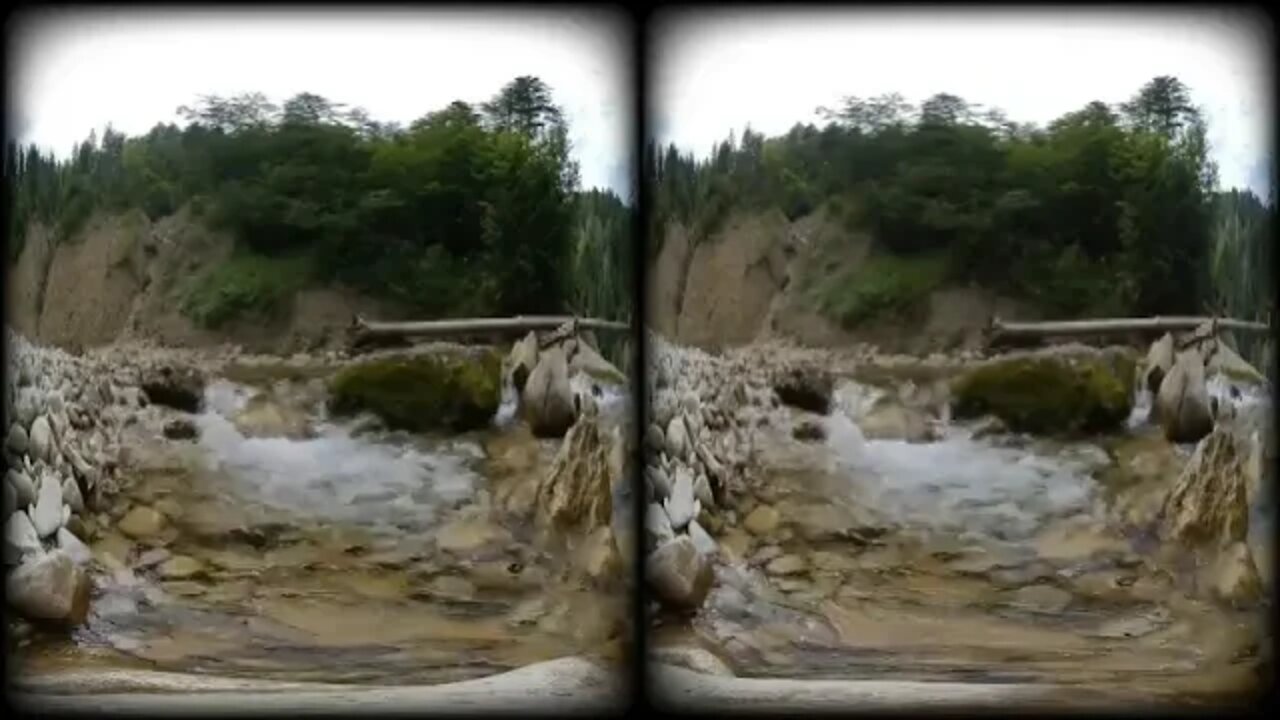 3D = VR180 = Waterfall = Oberallgäu = Bavaria, = People = Relax = made = 4 = Meditation = Nature = S