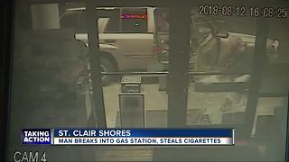 Man breaks into gas station, steals cigarettes