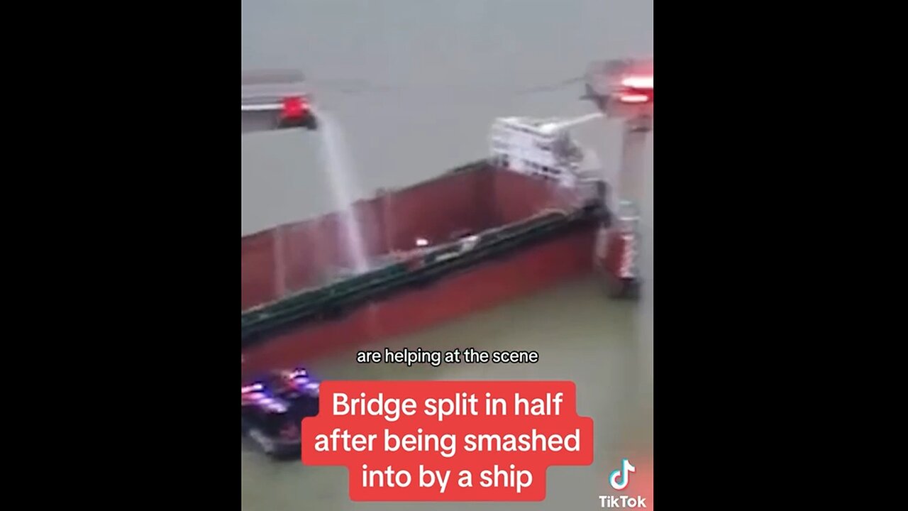 Bridge Split In Half After Being Hit By A Ship