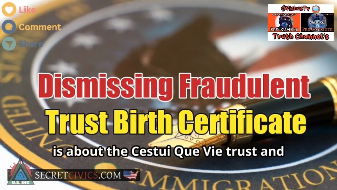 Dismissing Fraudulent Trust Birth Certificate... #VishusTv 📺