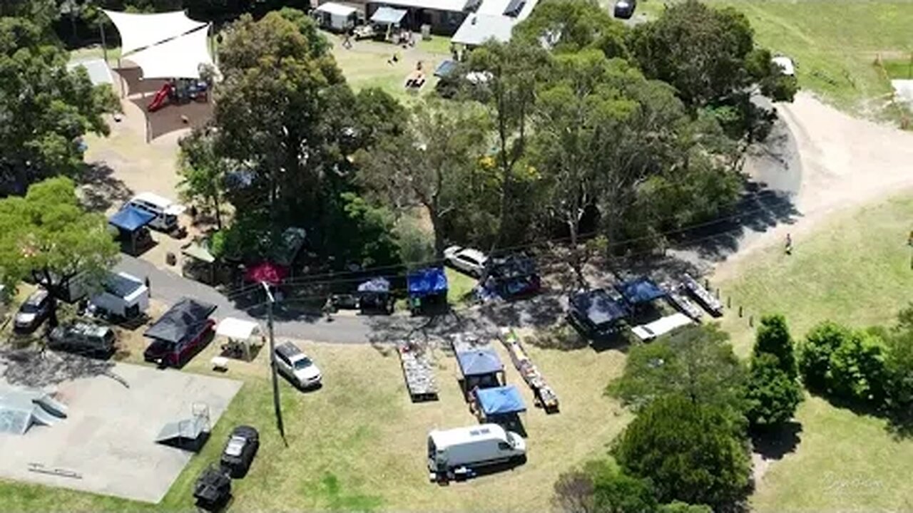 Mallacoota Markets 14 January 2023 by drone 4k