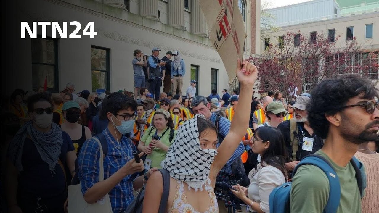 Reanudan protestas a favor de Palestina en la Universidad de Columbia en Nueva York