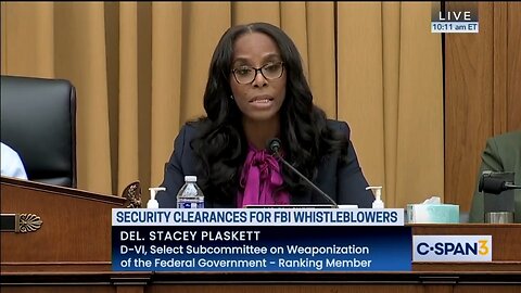 Rep Stacey Plaskett Claims There's No Evidence FBI, DOJ Is Going After Conservatives