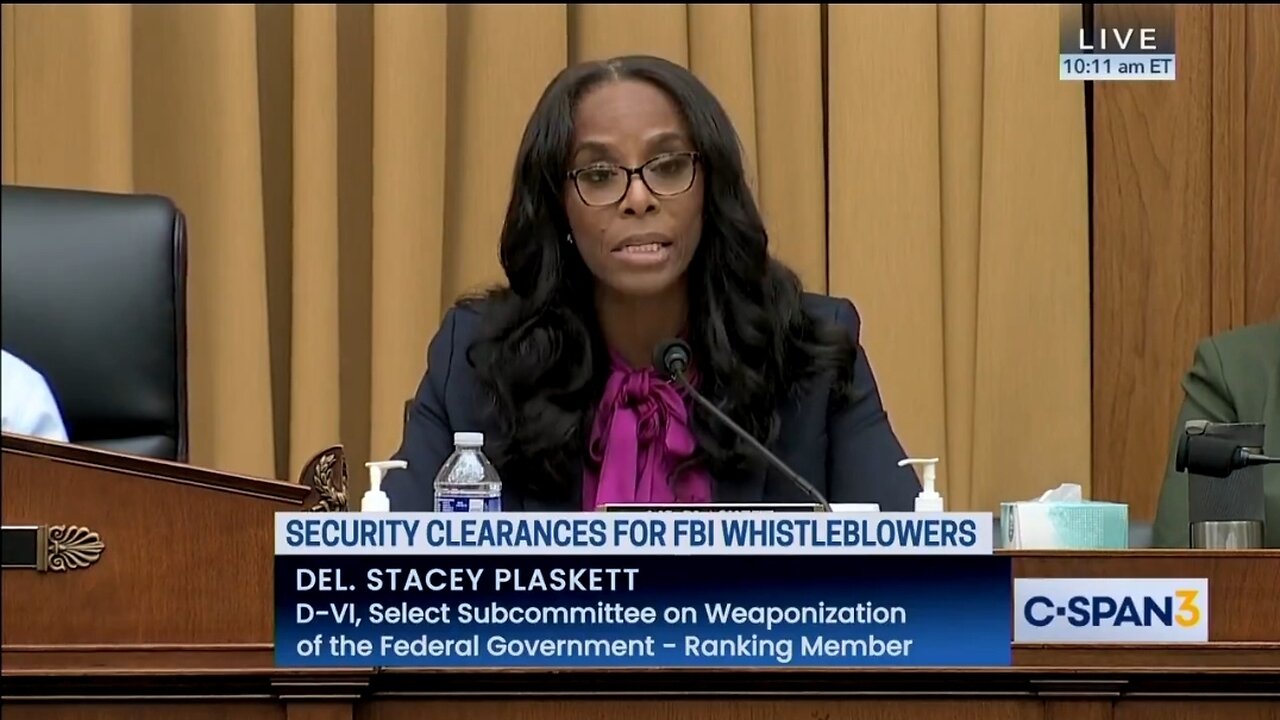 Rep Stacey Plaskett Claims There's No Evidence FBI, DOJ Is Going After Conservatives