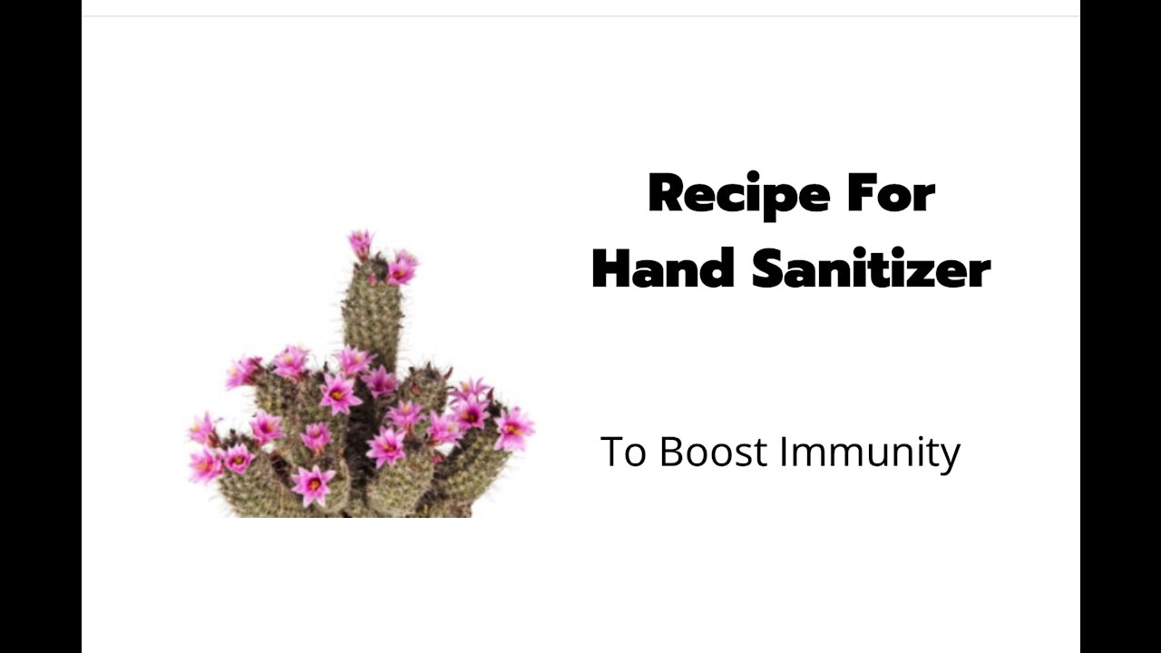 Recipe for hand sanitizer to boost immunity