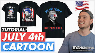 DESIGN TUTORIAL: Cartoonize US Presidents July 4th T-Shirts w/ COLORCINCH