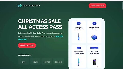 HUGE Christmas Sale, HamRadioPrep, All Courses, ALL ACCESS PASS!!