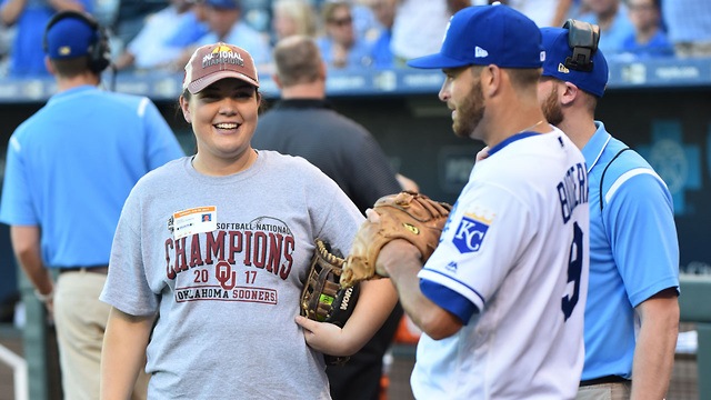 Pro MLB Catcher Drew Butera Gets KNOCKED OVER by Women's Softball Pitch, Yells "Delete That Video!"