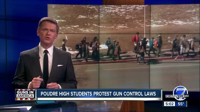 Hundreds of Poudre High School students in Fort Collins walk out in anti-gun protest