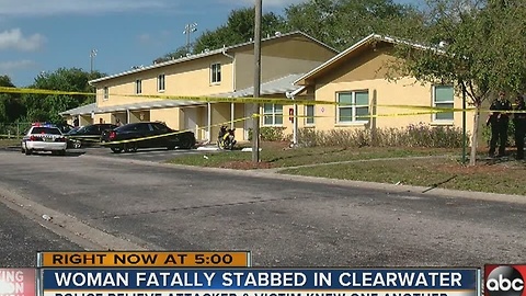 Woman dies after being stabbed in Clearwater