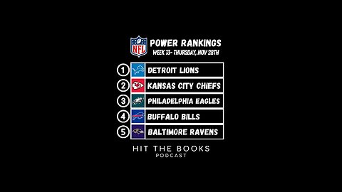 NFL Power Rankings as we head into Week 13!🏈