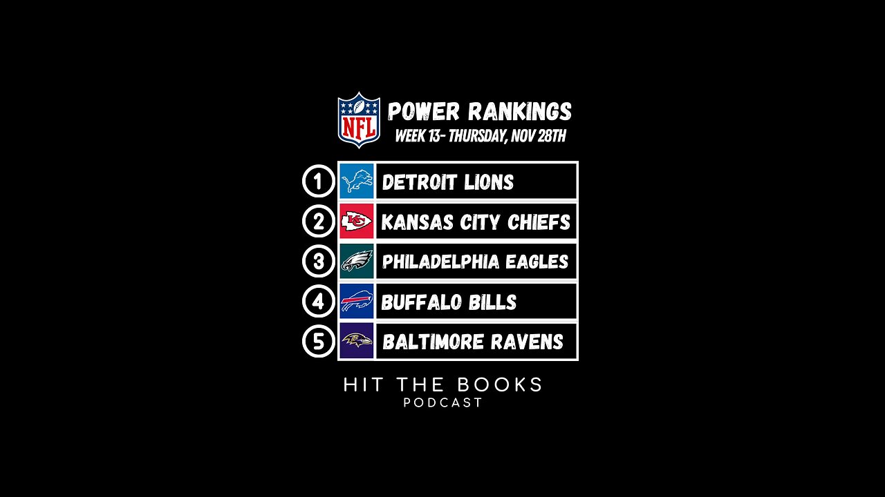 NFL Power Rankings as we head into Week 13!🏈