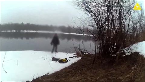 VIDEO: Wisconsin officers jump in river to save suicidal man