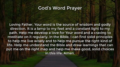 God’s Word Prayer (Prayer for Wisdom and Direction)
