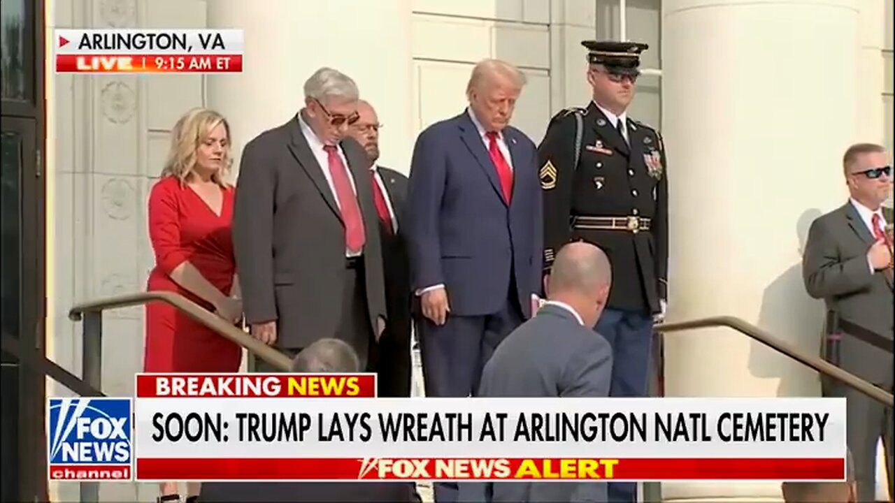 Trump visited Arlington National Cemetery to take part in a wreath-laying ceremony