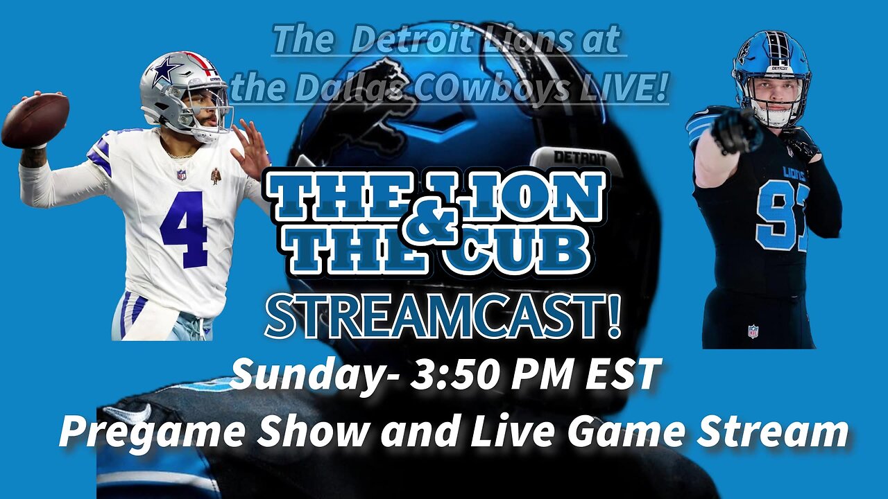 3:50 PM - Detroit Lions at Dallas Cowboys NFL Football Live Tream