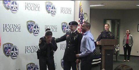 Officer gets surprise during ceremony