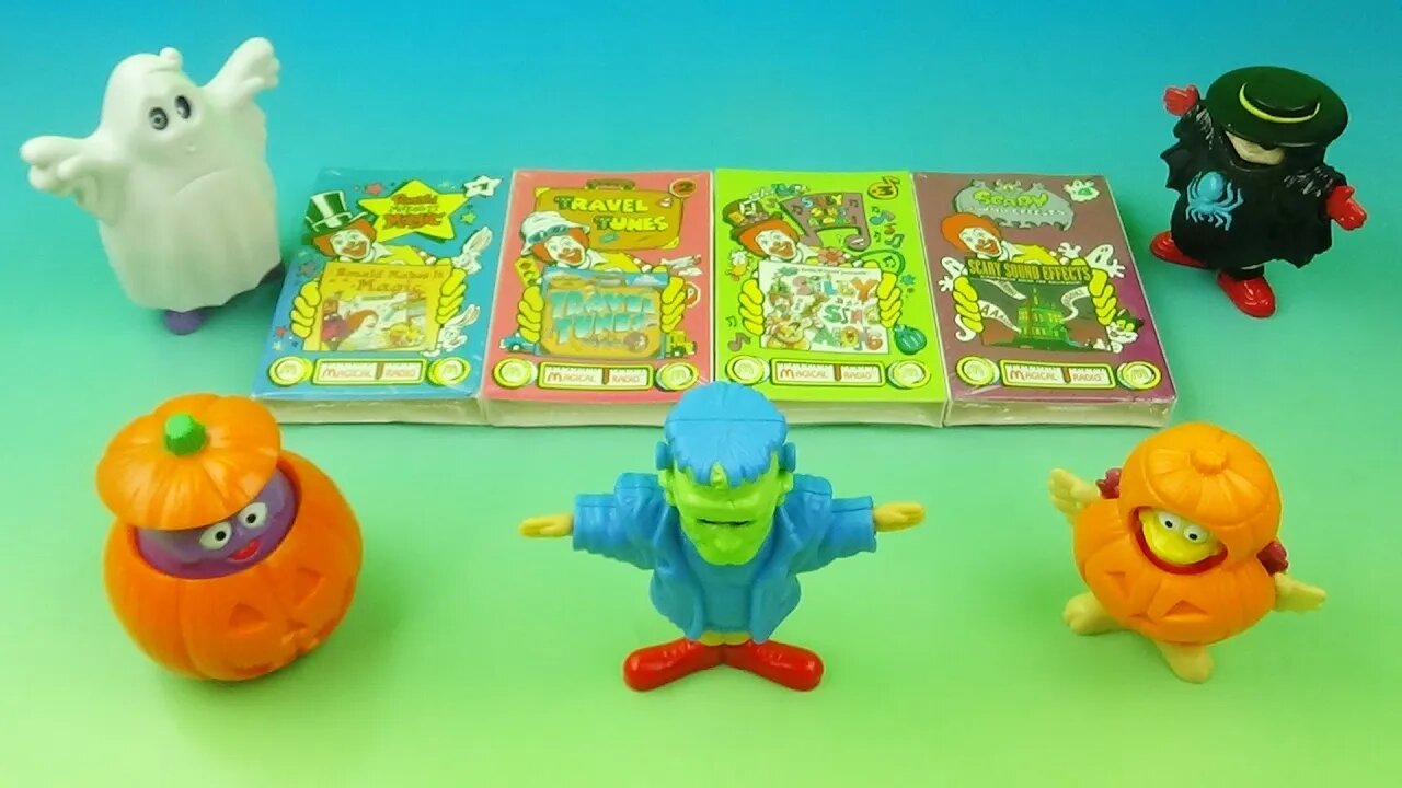 1995 McDONALDS WHAT AM I GOING TO BE FOR HALLOWEEN set of 9 HAPPY MEAL COLLECTIBLES VIDEO REVIEW