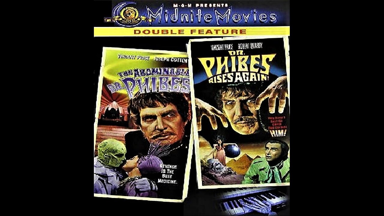 THE ABOMINABLE DR PHIBES 1971 & DR PHIBES RISES AGAIN 1972 Vincent Price Cult Classics DOUBLE FEATURE