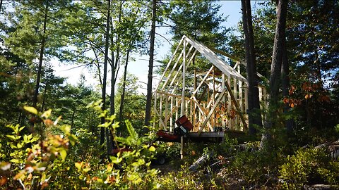 Cabin Roof Begins - Building a Cabin in the Mountains