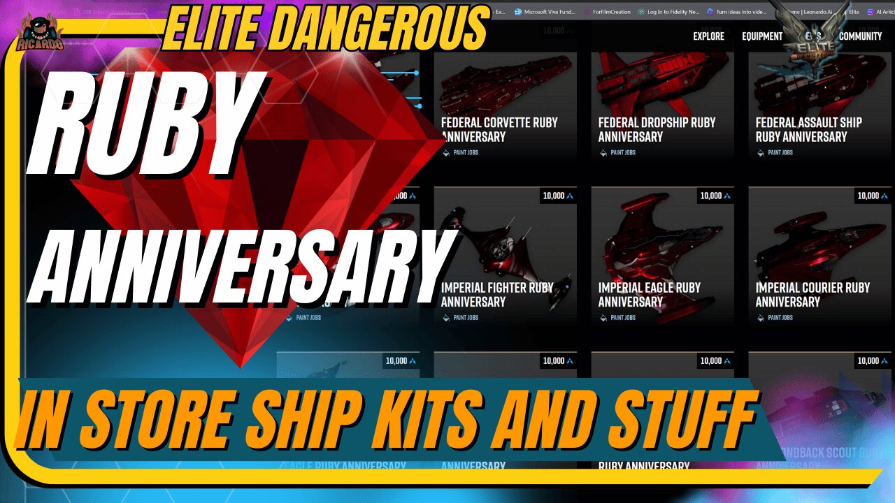 Elite Dangerous Anniversary RUBY Store Items