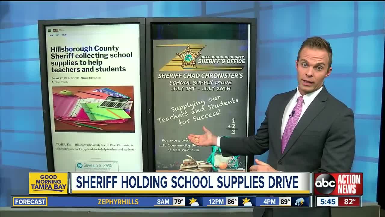 Hillsborough County Sheriff collecting school supplies to help teachers and students