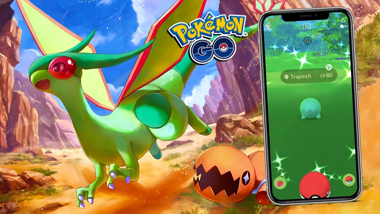 🕕 TRAPINCH E FLYGON SHINY AGORA!!! Dobro de XP ao Evoluir! POKÉMON GO Hora do Holofote!