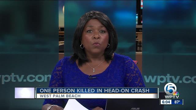 1 dead in head-on collision in West Palm Beach