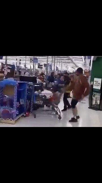 Walmart worker delivers knockout after being crushed with a cart