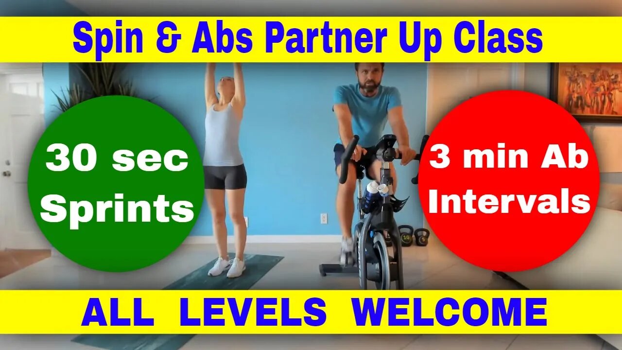 Spin Class - 27 Minute HIIT Indoor Cycling Workout PLUS Ab Routine @ Home Partner Series #1