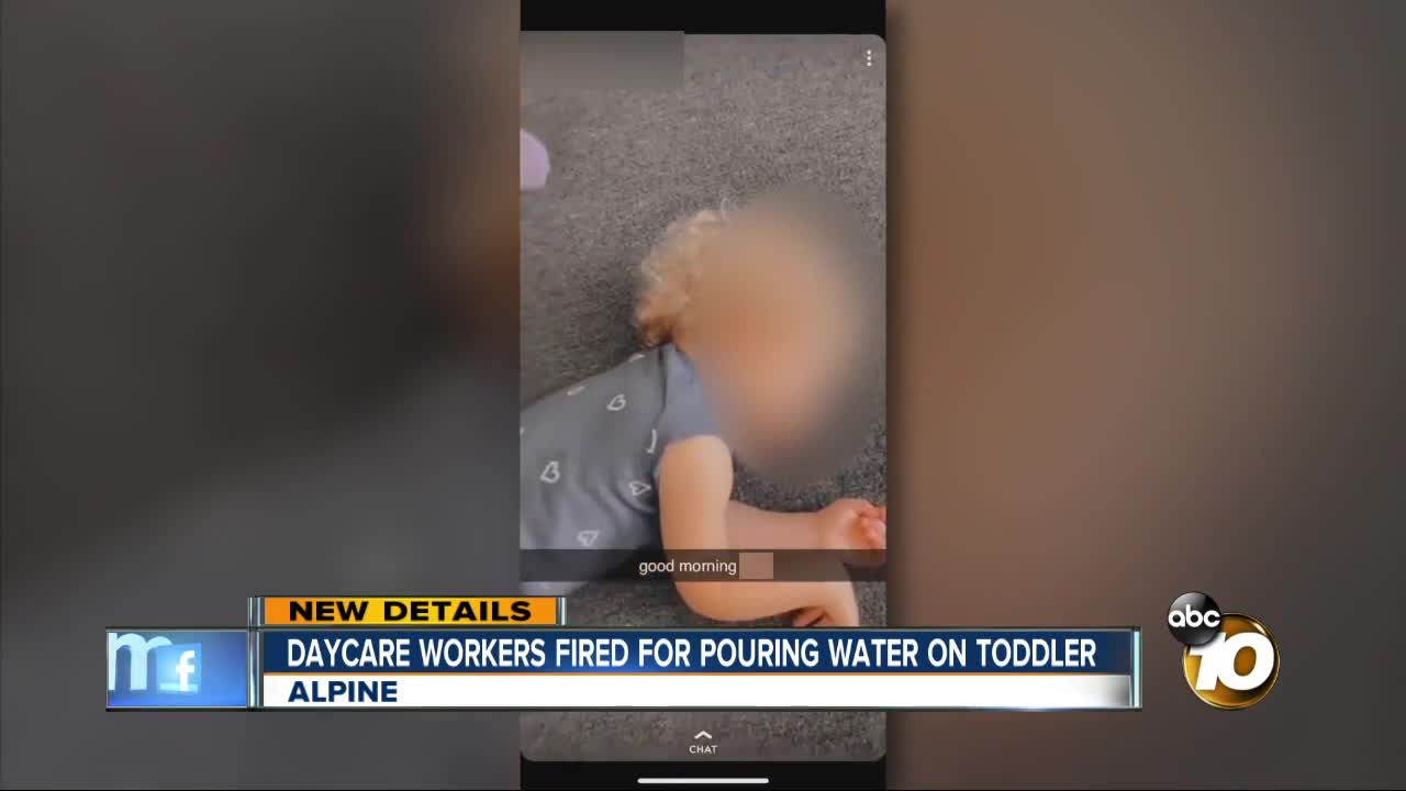 Daycare workers fired for pouring water on toddler