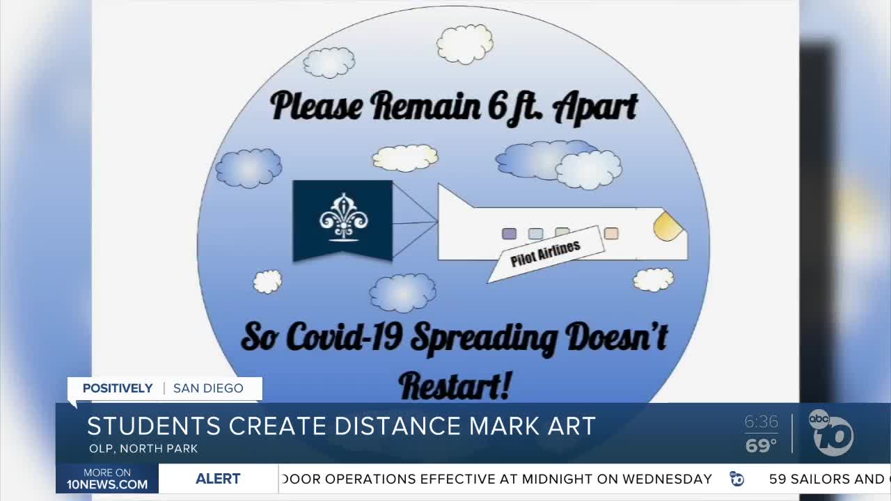 Students create art encouraging social distancing