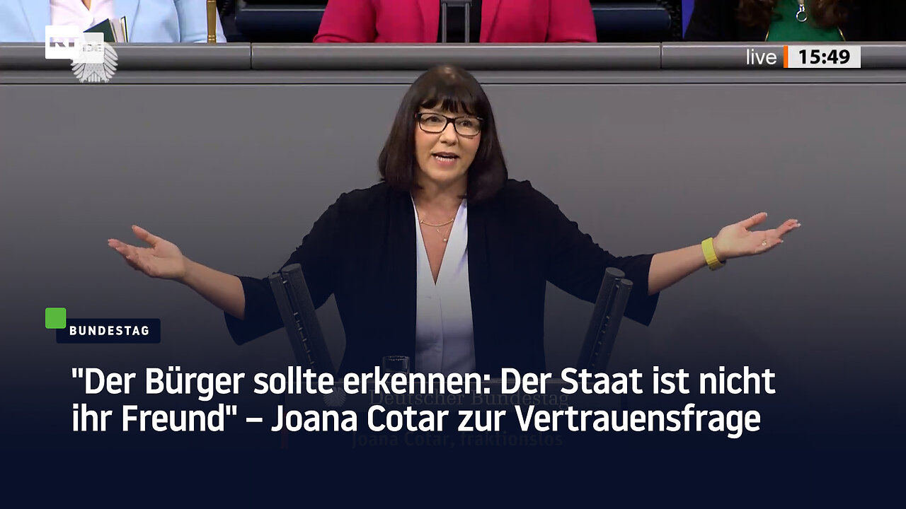 "Der Bürger sollte erkennen: Der Staat ist nicht ihr Freund" – Joana Cotar zur Vertrauensfrage