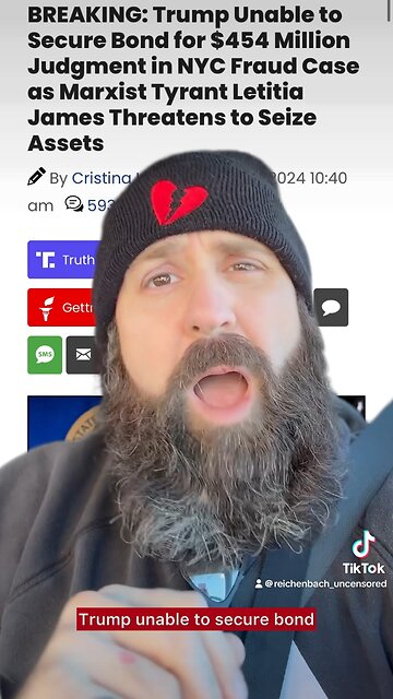 Breaking: Trump unable to secure bond for $454 million judgement in NYC fraud case as Marxist…