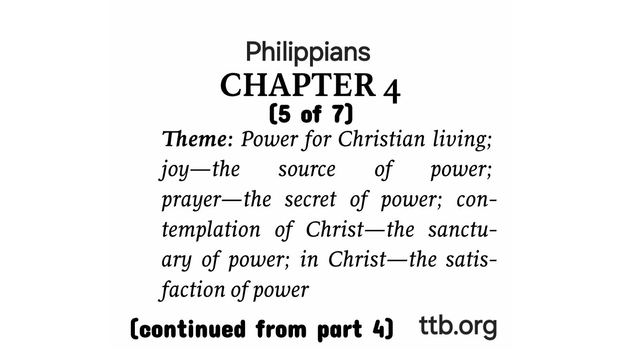 Philippians Chapter 4 (Bible Study) (5 of 7)