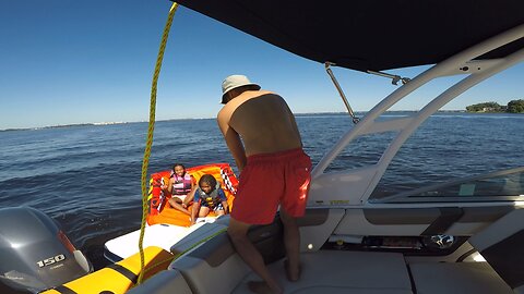 Blasian Babies Family Tow "Big Mable" Riding Tube From 2019 Chaparral 210 SunCoast Bowrider, Part 1