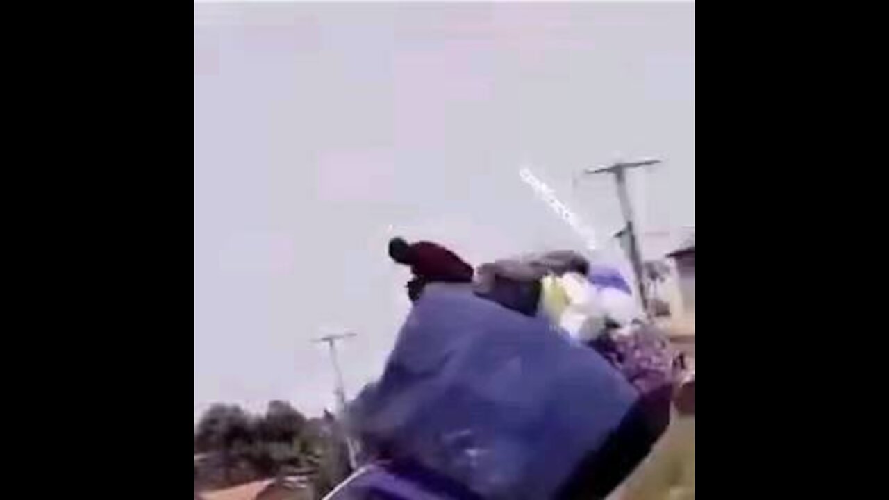 Overloaded car 🚗 rolls but man on top jumps