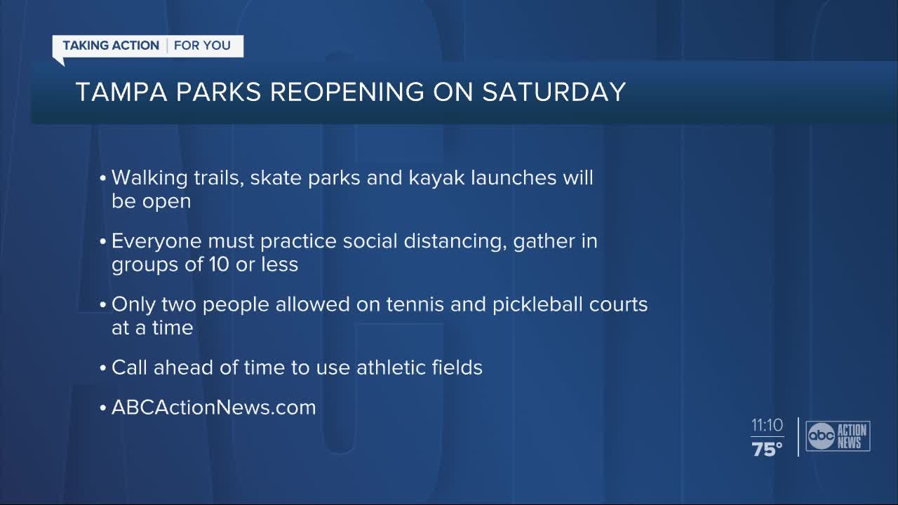 City of Tampa reopening all parks, dog parks and beaches Saturday, May 16