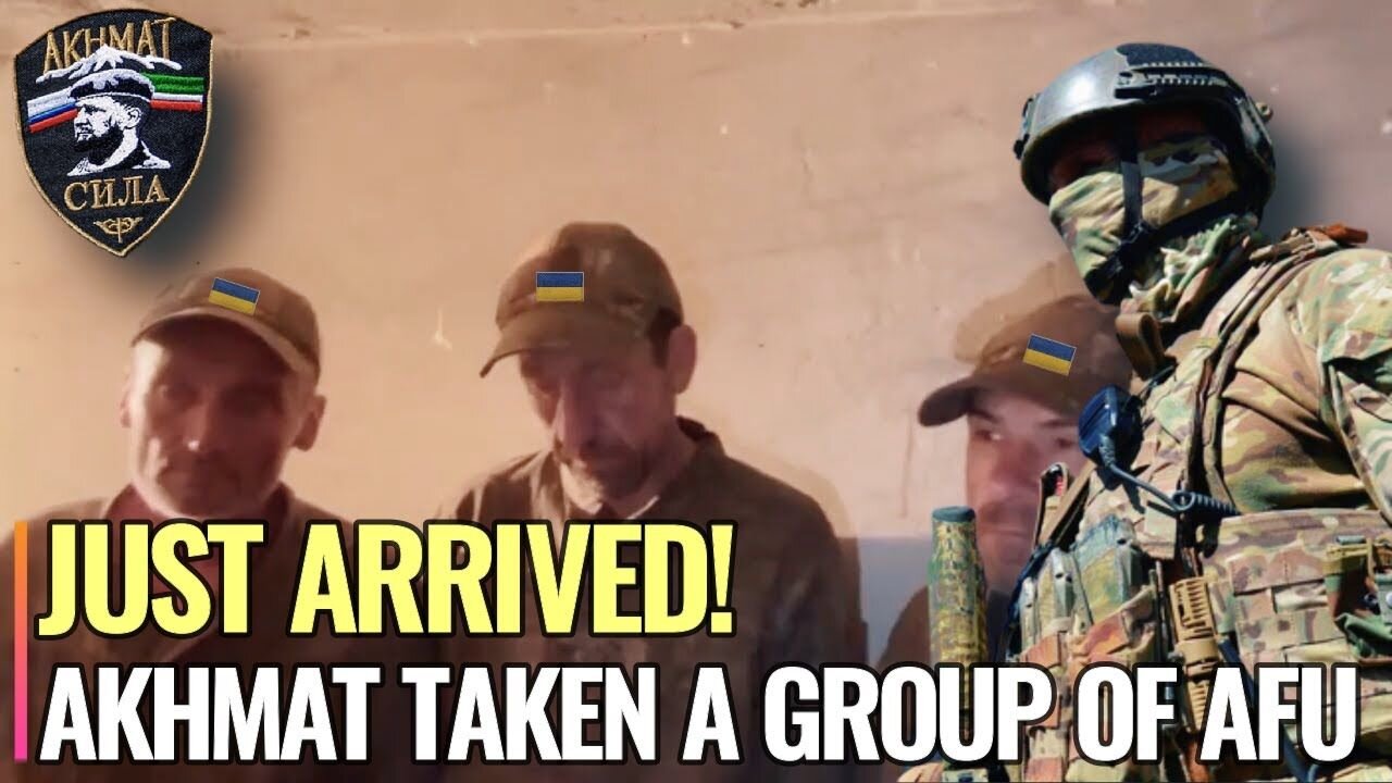 Just arrived, Chechen troops took their first 5 Ukrainian prisoners in Kleshcheevka