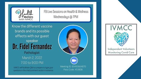 Health Matters Session 6: with Dr. Fidel Fernandez Part 2 (March 2, 2022)