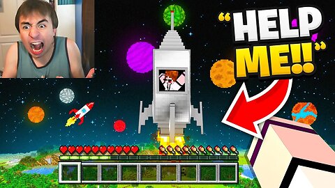 I Sent Him TO THE MOON in Minecraft! (Rocket Mod)