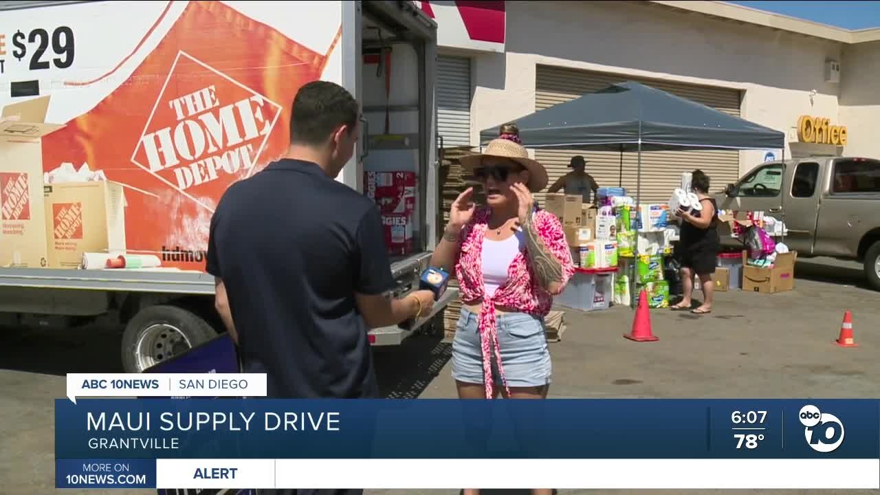 San Diegans organize more supply drives to help victims of Maui fires