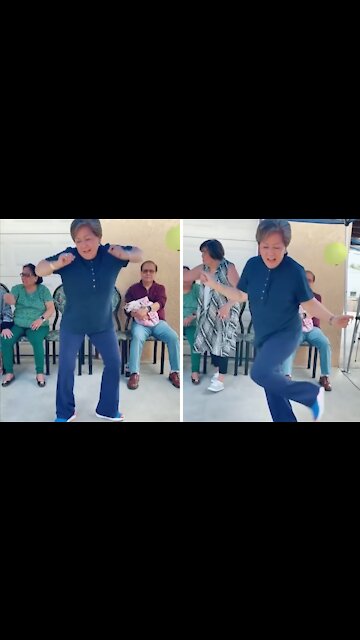 Elderly woman shows off incredible dance moves