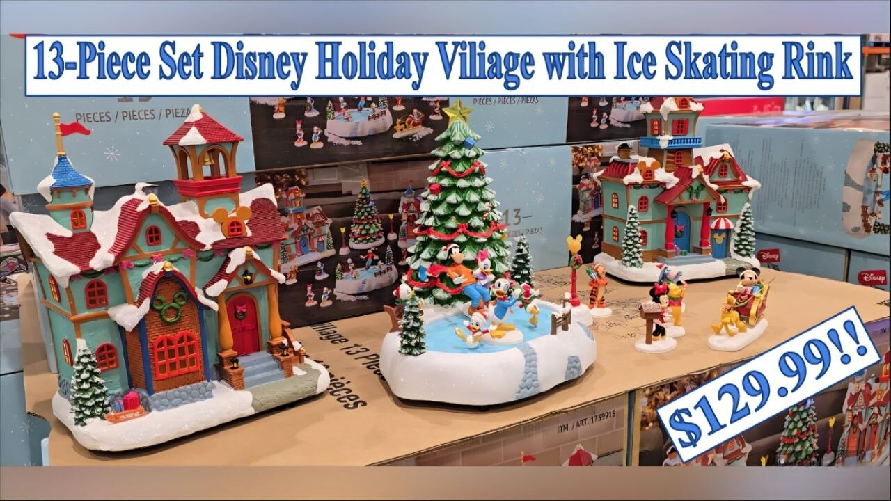 13-Piece Disney Viliage - Holiday Decore - Christmas!