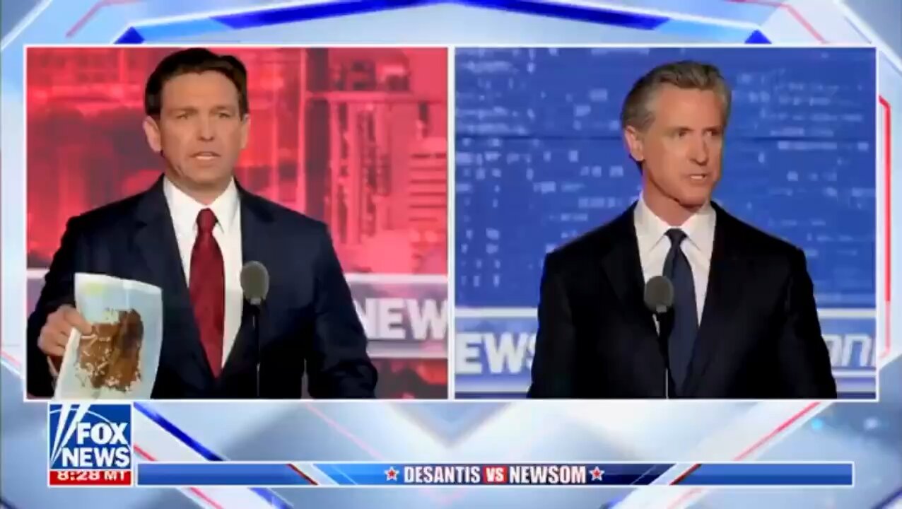 Desantis San Francisco Poop Map against Newsom At Debate