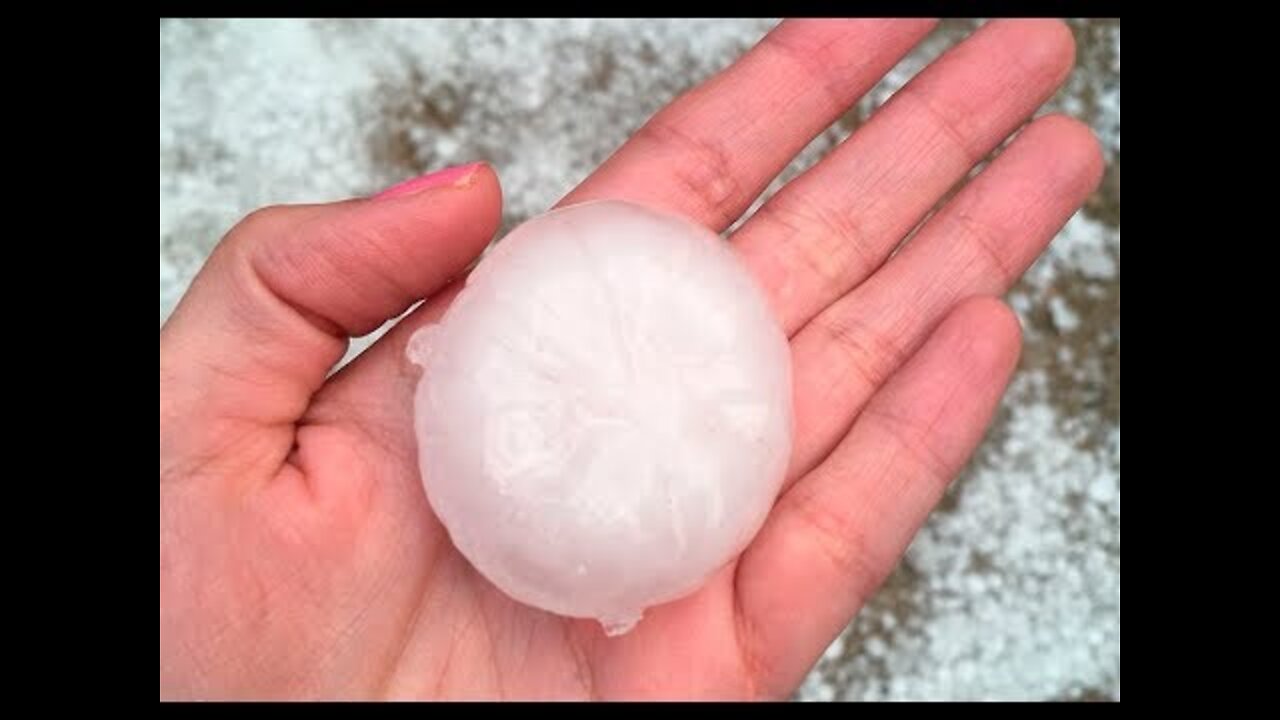 impressive hail shower