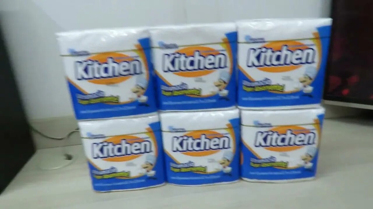 6 Pacotes de Guardanapos de Papel Kitchen Folha Simples, 50 unidades de 22,27x22,8 cm em cada