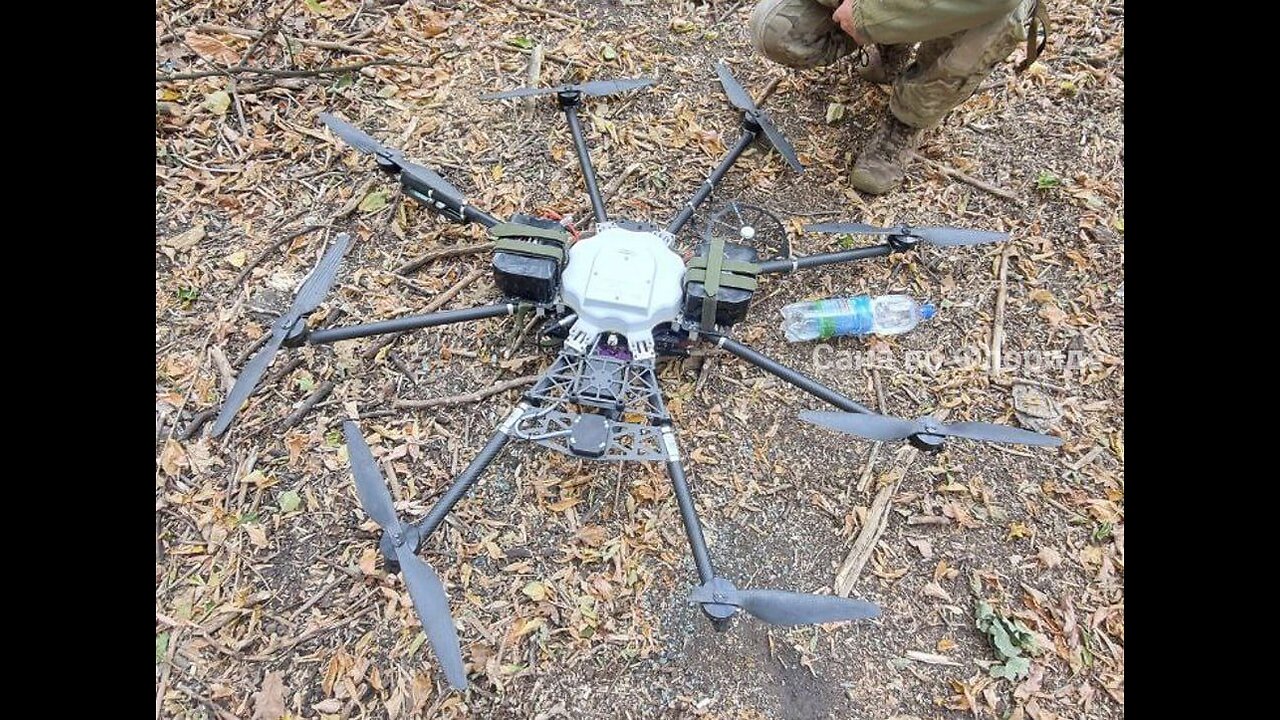 The capture by Russian soldiers of an intact Baba Yaga, a Ukrainian combat drone-bomber.