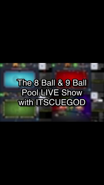 The 8 Ball & 9 Ball Pool LIVE Show with ITSCUEGOD