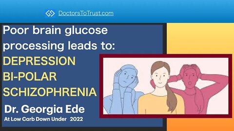 GEORGIA EDE 6: Poor brain glucose processing leads to: DEPRESSION BI-POLAR SCHIZOPHRENIA